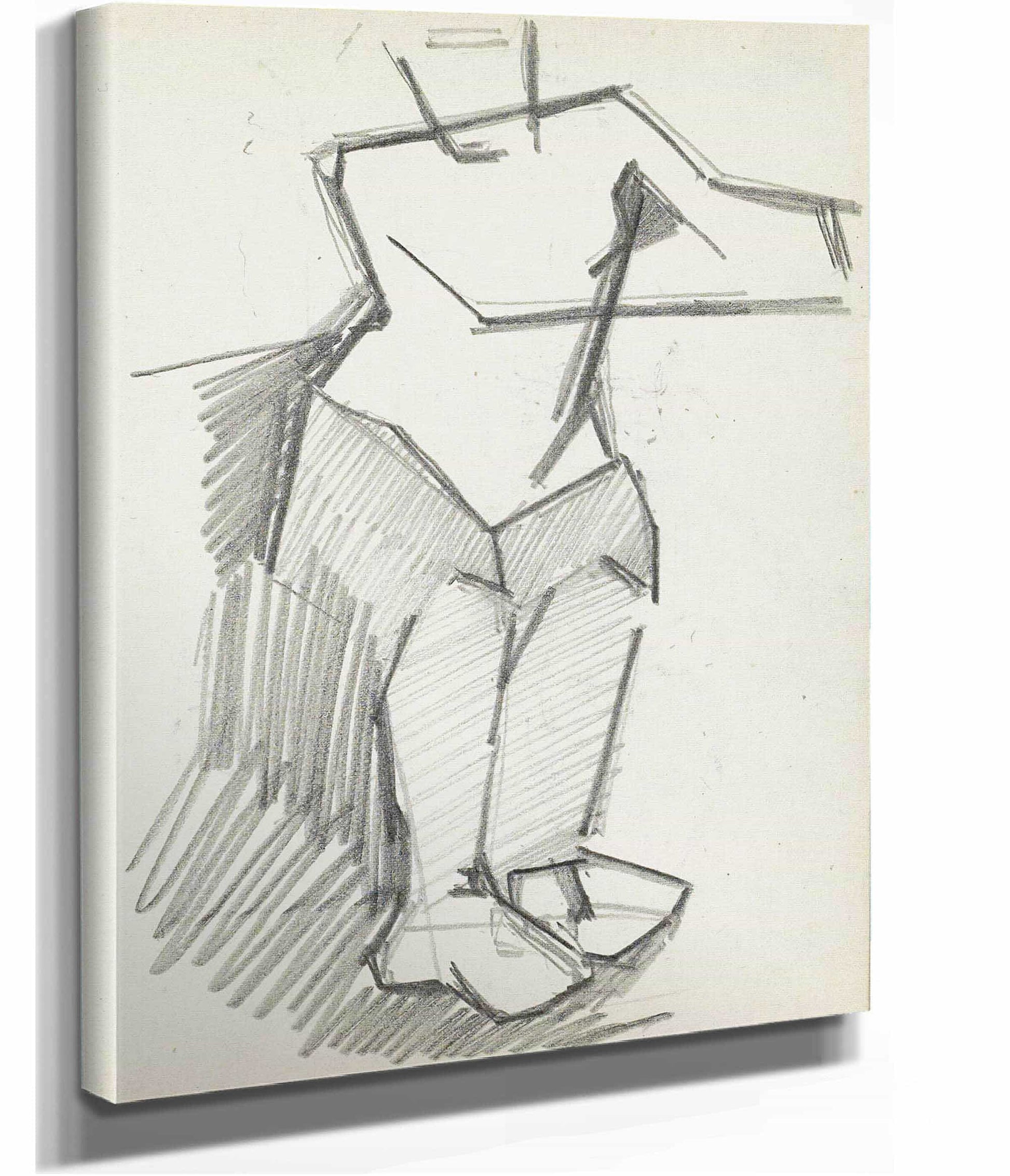 Staande Figuur Met Gebogen Knieen En Opgeheven Armen by Reijer Stolk