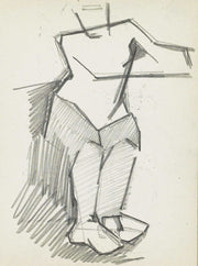 Staande Figuur Met Gebogen Knieen En Opgeheven Armen by Reijer Stolk