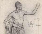 Staande Man Met Ontbloot Bovenlichaam Ten Halven Lijve by Richard Nicolaus Roland Holst