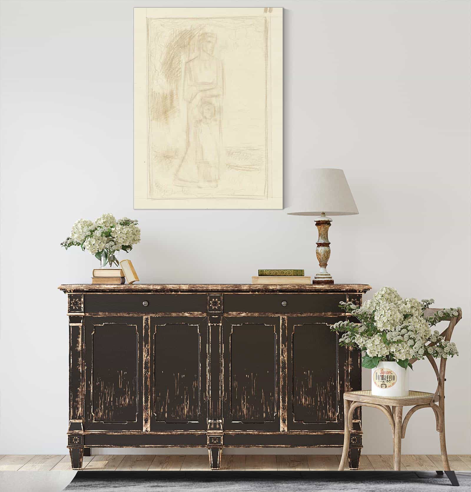 Staande Vrouw En Kind In Een Landschap  by Richard Nicolaus Roland Holst