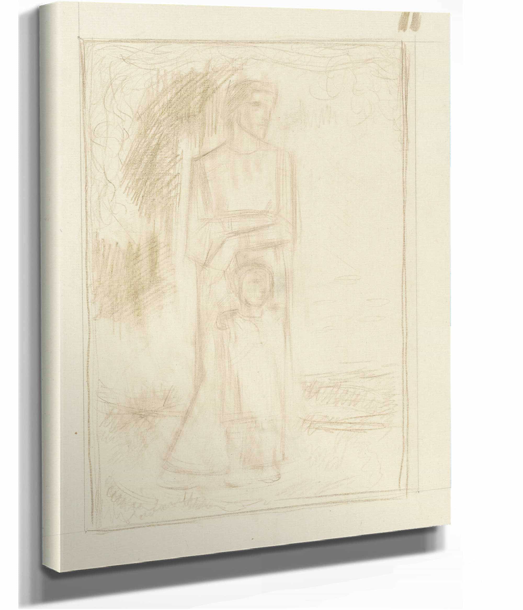 Staande Vrouw En Kind In Een Landschap  by Richard Nicolaus Roland Holst