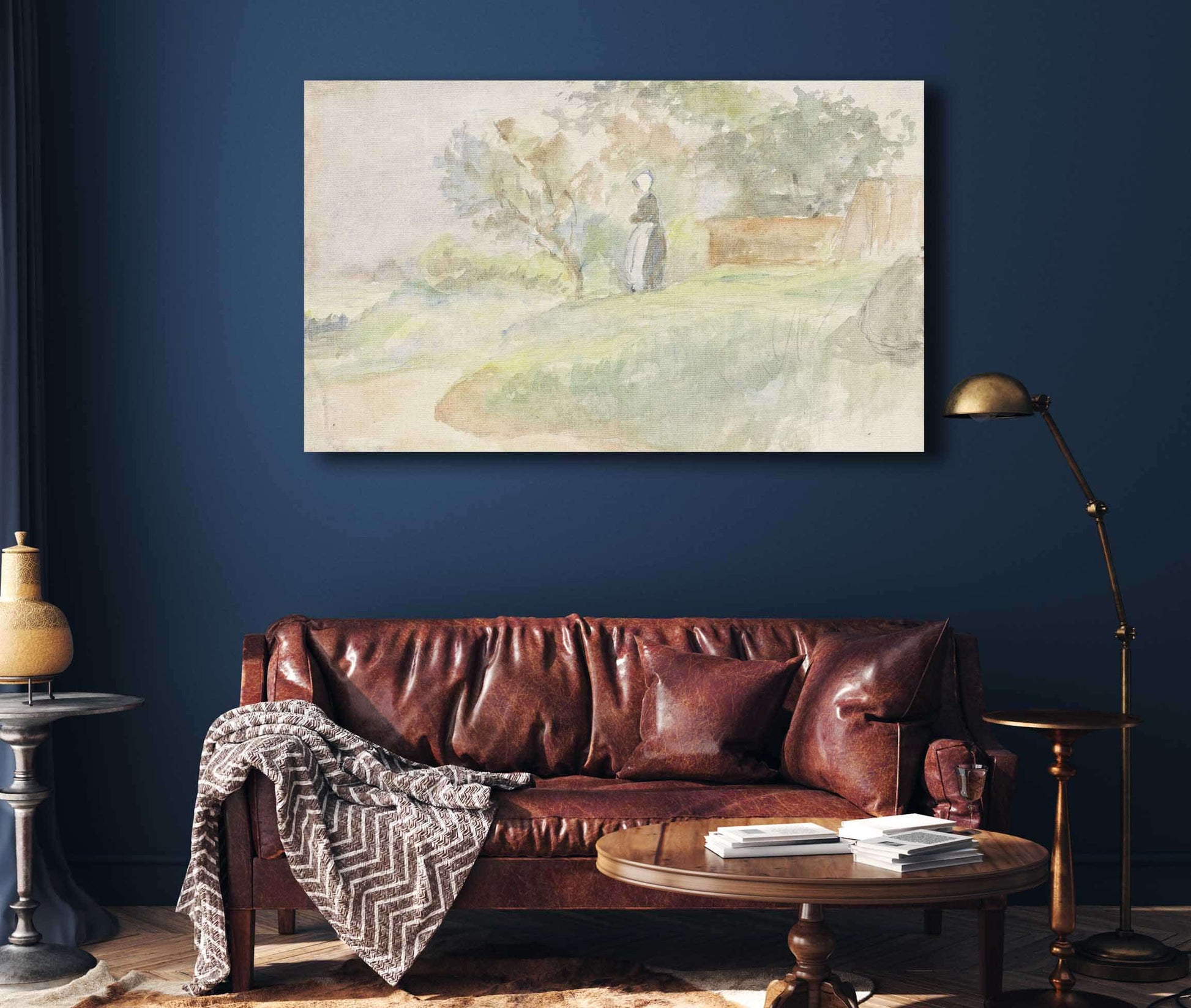 Staande Vrouw In Een Landschap  by Jozef Israels