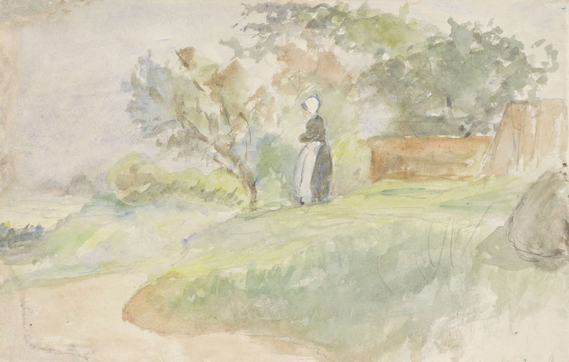 Staande Vrouw In Een Landschap  by Jozef Israels