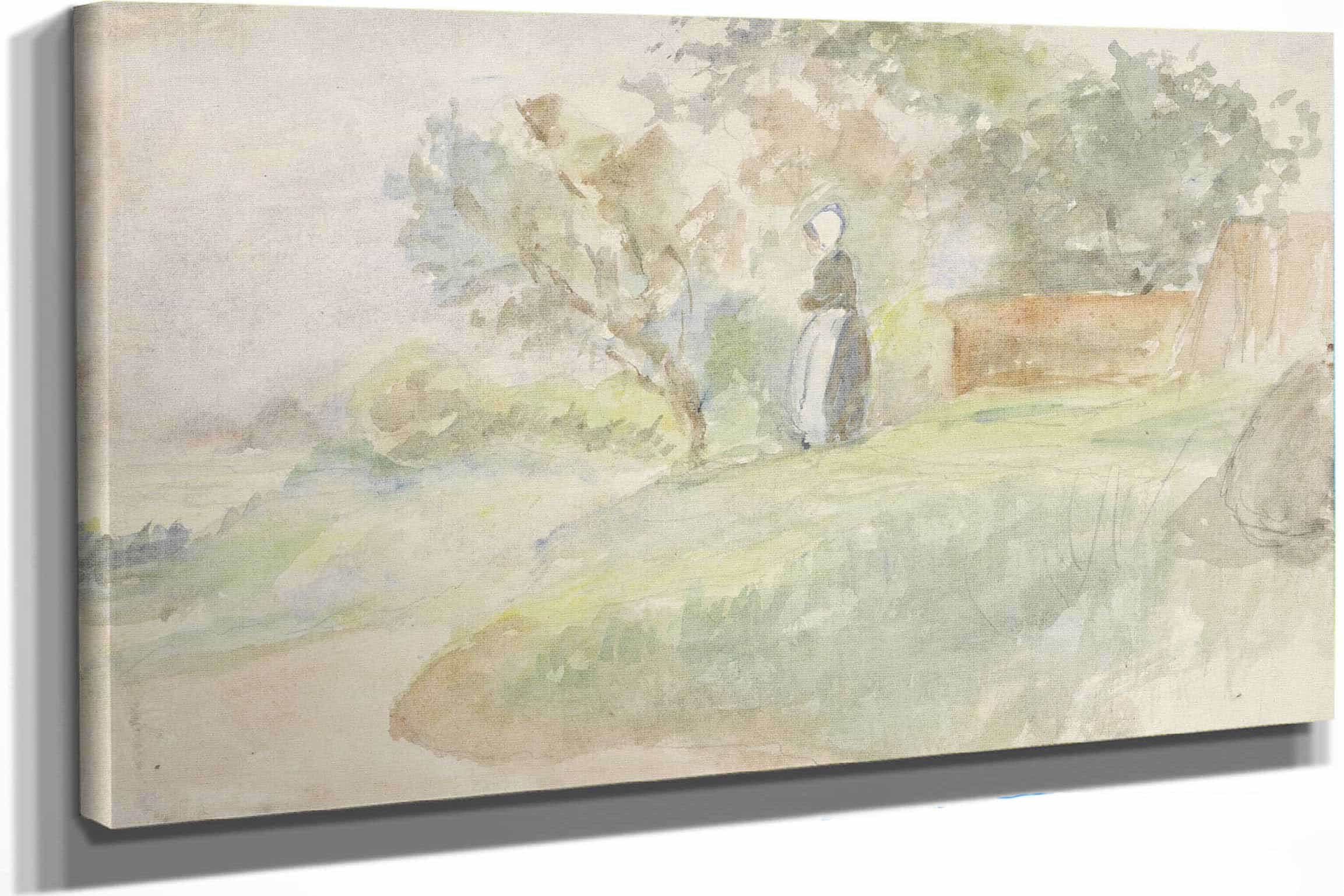 Staande Vrouw In Een Landschap  by Jozef Israels