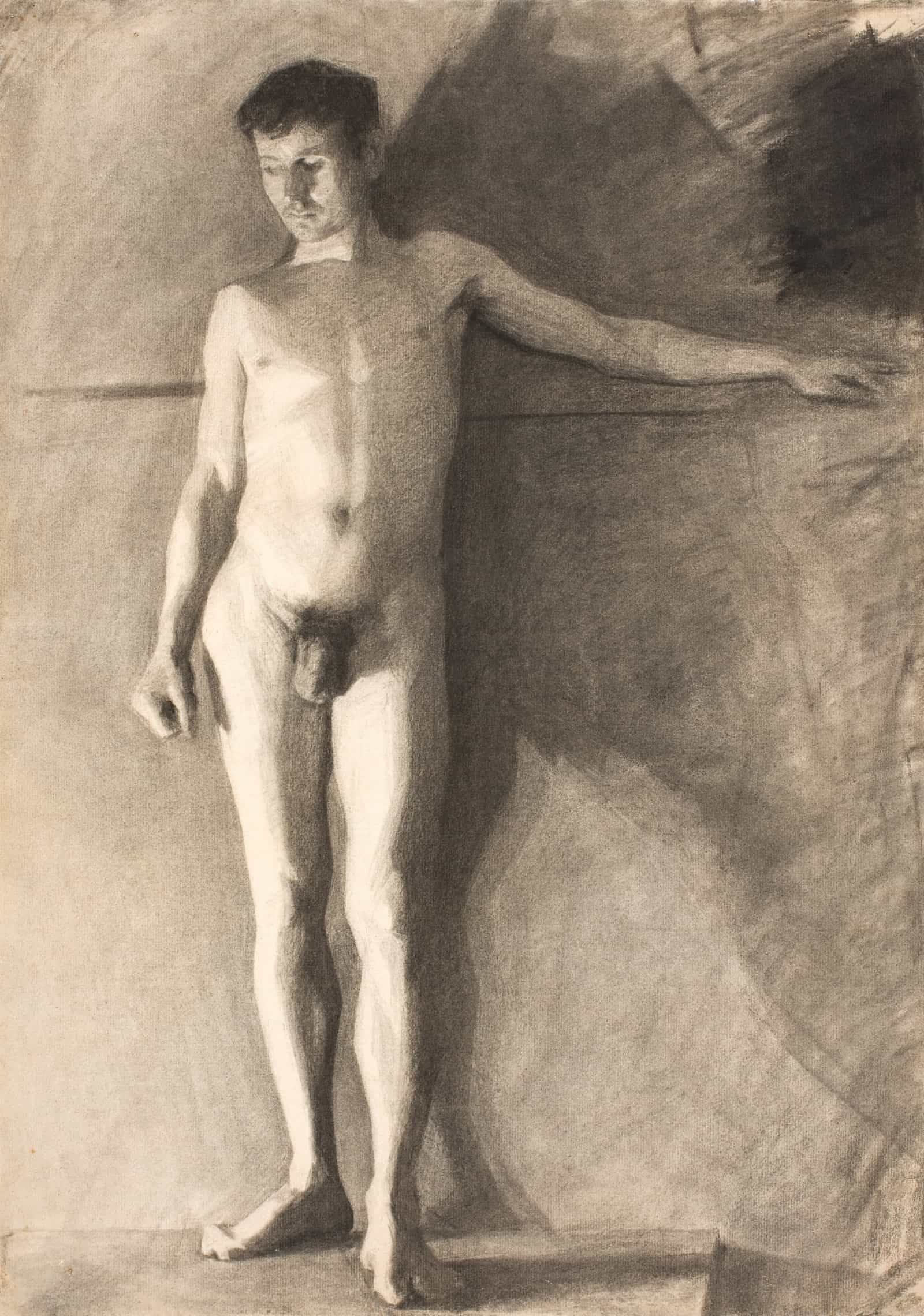Staende Mandlig Model by Vilhelm Hammershoi