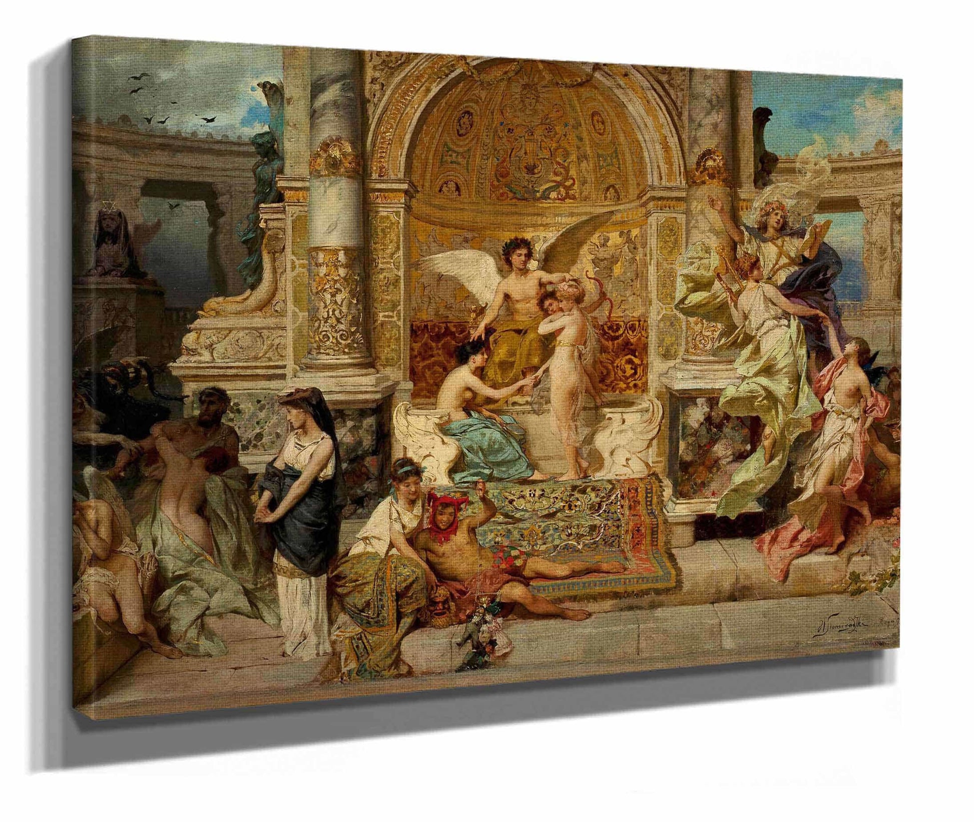 Stage Curtain In The Krakow Theatre Sketch by Henryk Siemiradzki