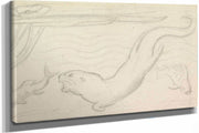 Stained Glass Study An Otter And Two Fish by Sir John Everett Millais