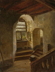 Stairway In A Castle By The Rhine by Adolph Tidemand