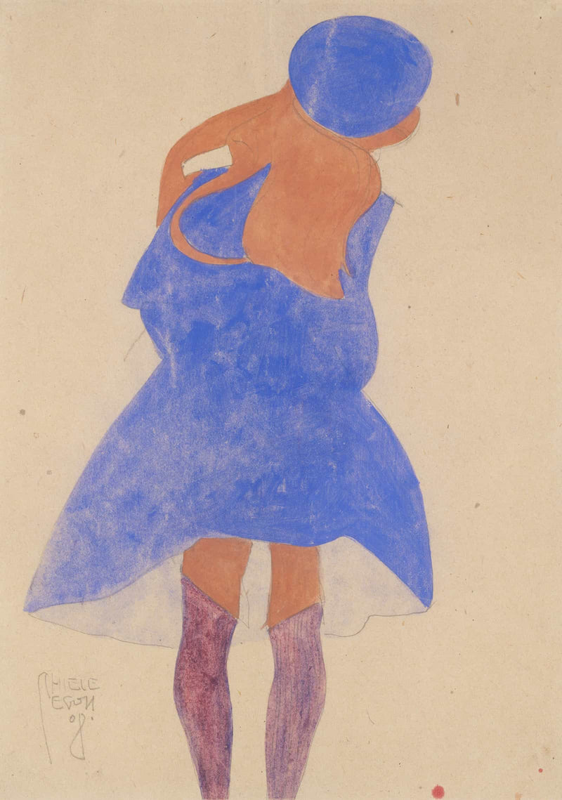 Standing Girl Back View by Egon Schiele