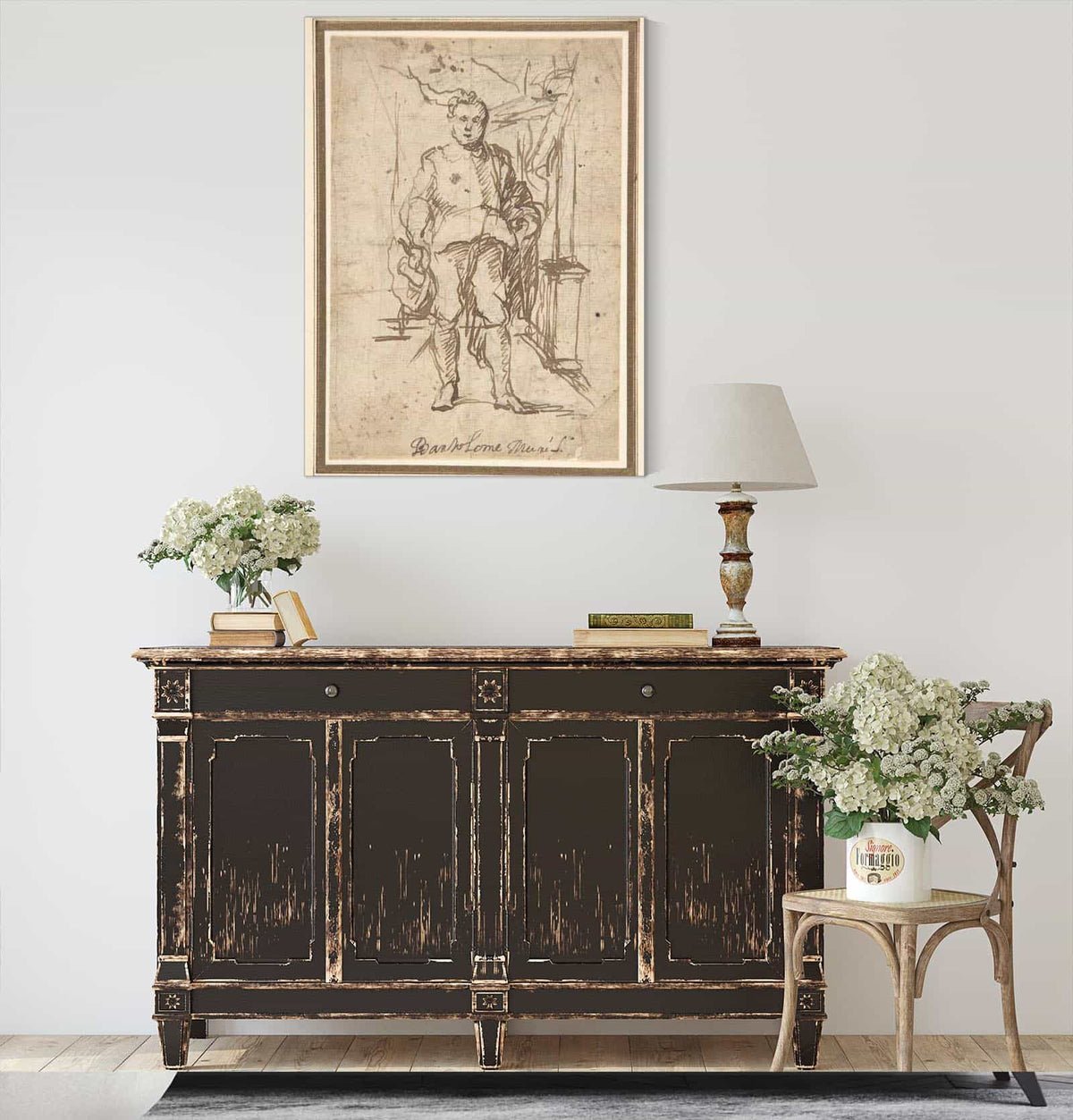 Standing Male Figure Study For A Portrait   by Bartolome Esteban Murillo