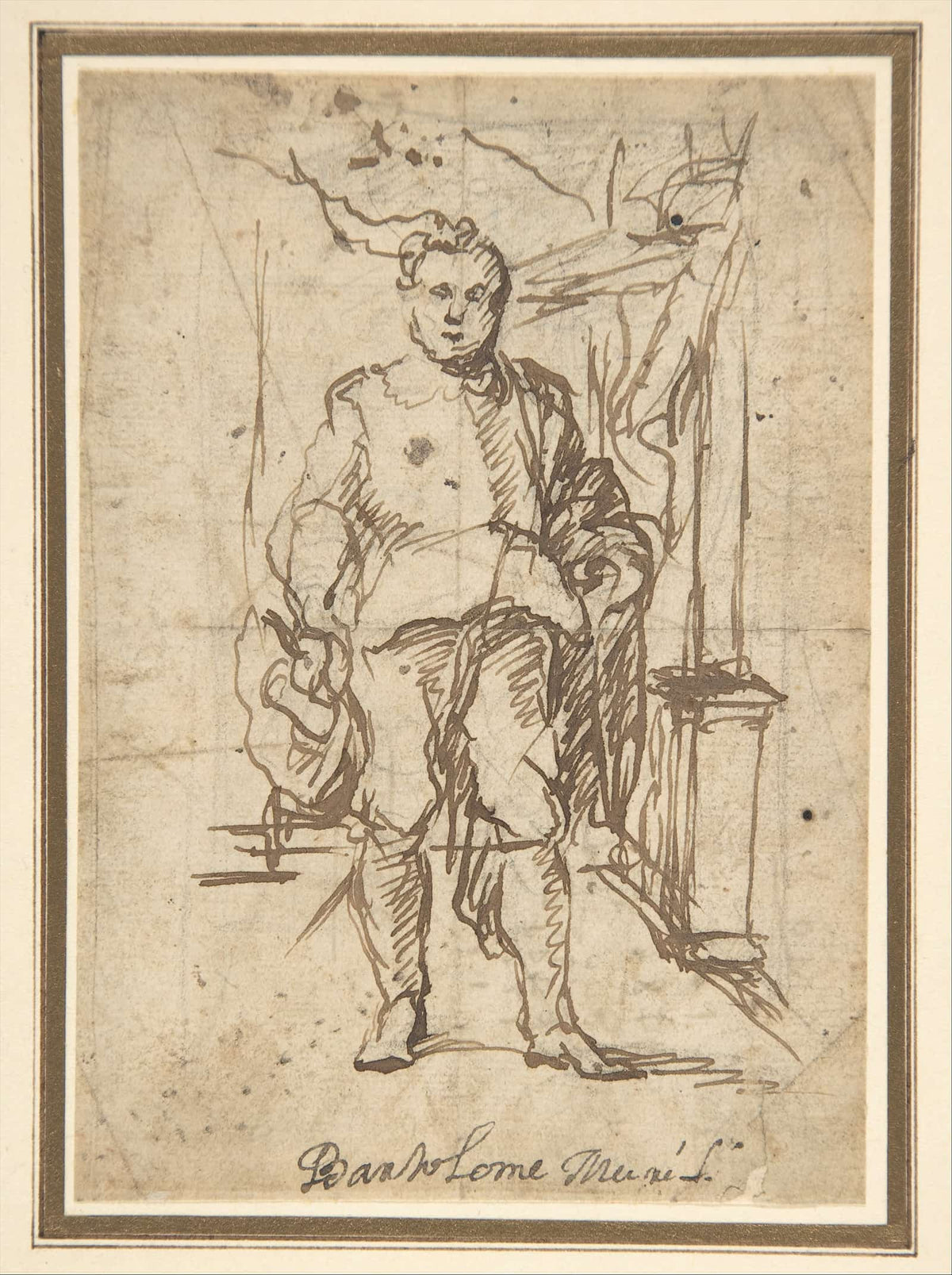 Standing Male Figure Study For A Portrait   by Bartolome Esteban Murillo