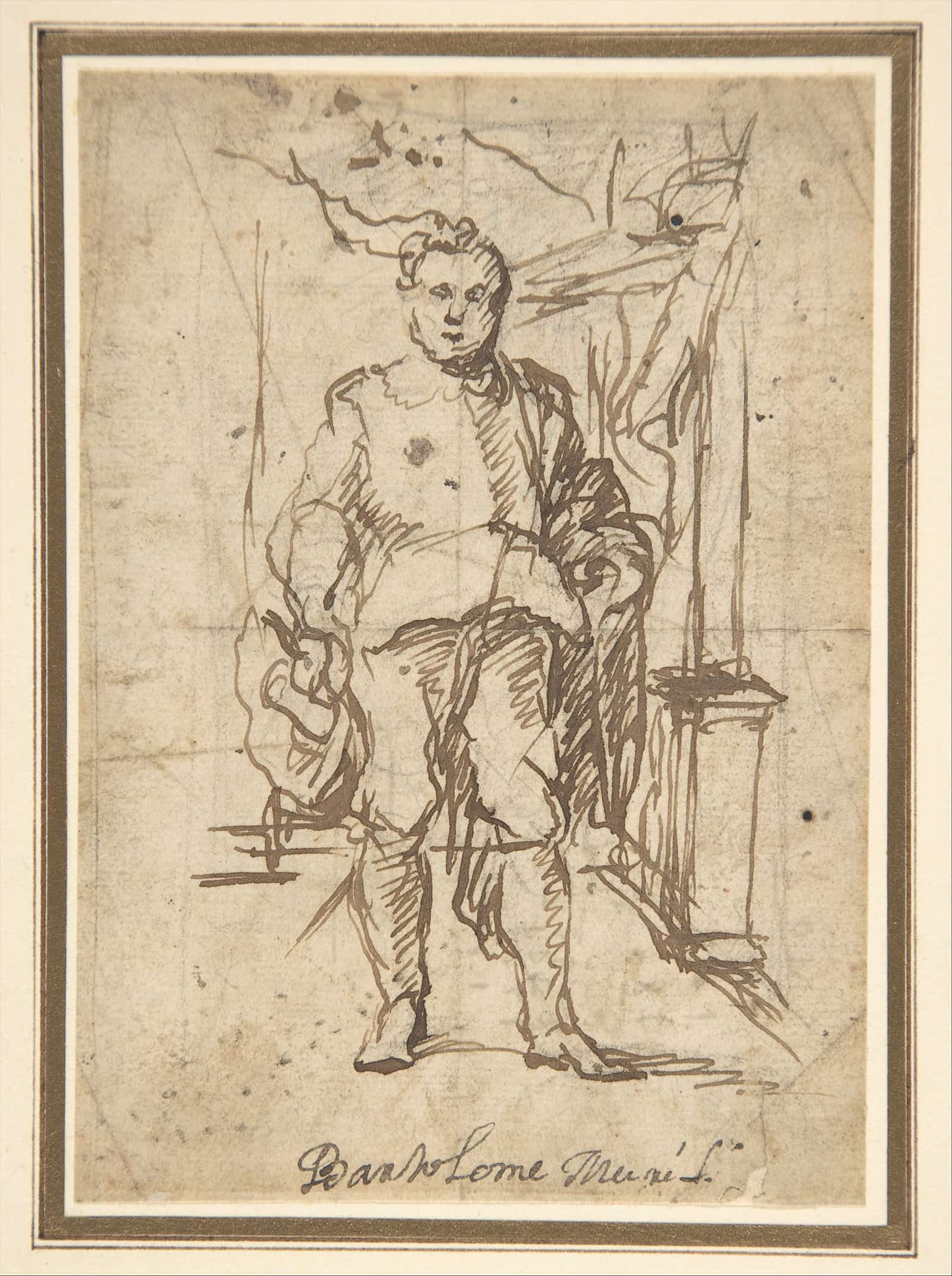 Standing Male Figure Study For A Portrait   by Bartolome Esteban Murillo