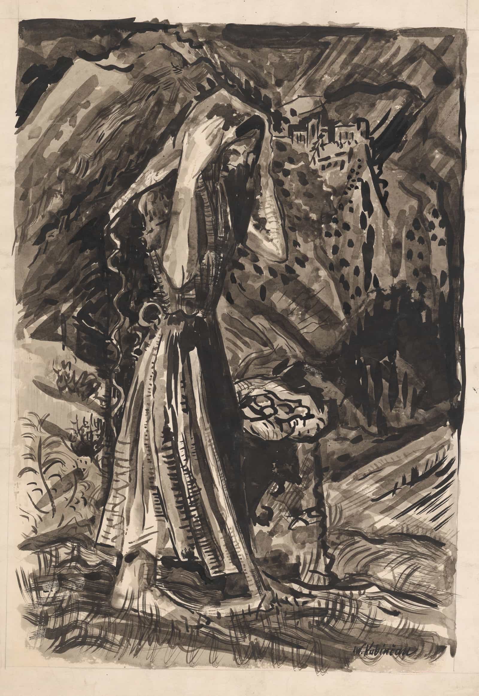 Standing Woman With A Bag Of Potatoes by Arnold Peter Weisz Kubincan