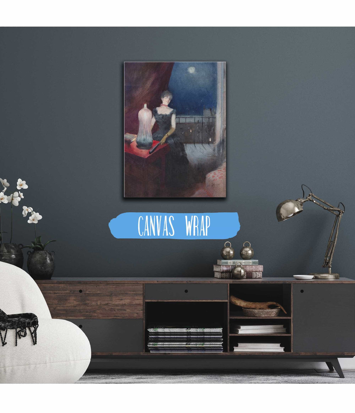 Standing Woman With A Fan Probably by Jean Louis Forain