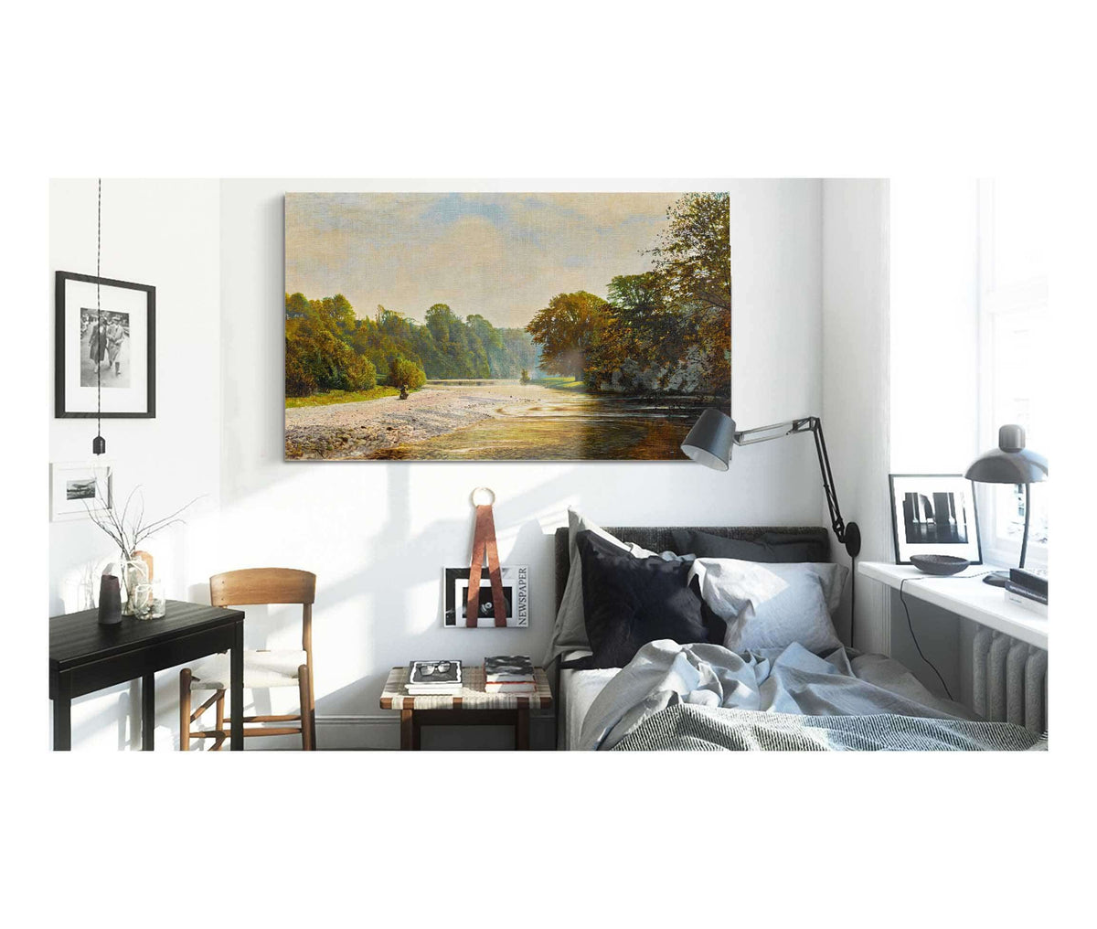 Stepping Stones Bolton Abbey by John Atkinson Grimshaw