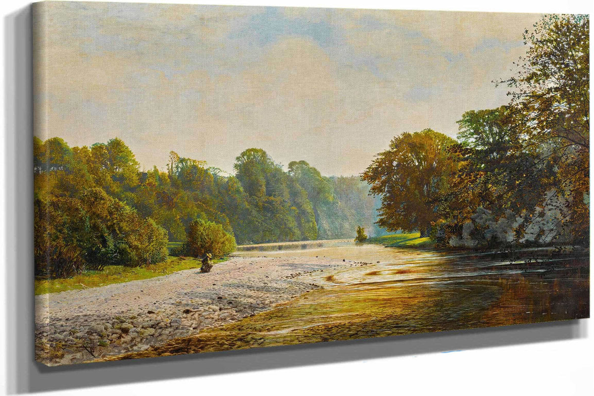 Stepping Stones Bolton Abbey by John Atkinson Grimshaw