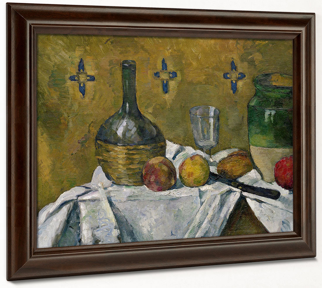 Still Life  Flask, Glass And Jugs By Paul Cezanne
