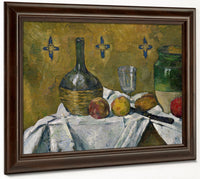 Still Life  Flask, Glass And Jugs By Paul Cezanne