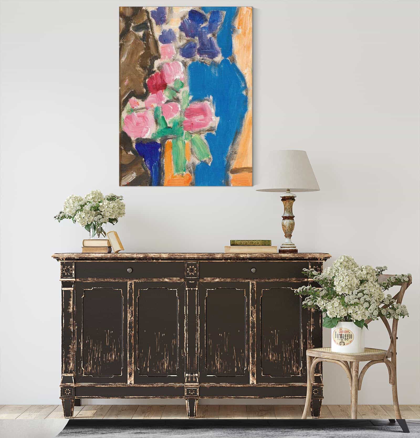 Still Life Flower Still Life With Vase And Figure Semi Profile by Alexej Von Jawlensky