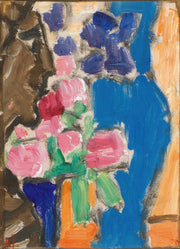 Still Life Flower Still Life With Vase And Figure Semi Profile by Alexej Von Jawlensky