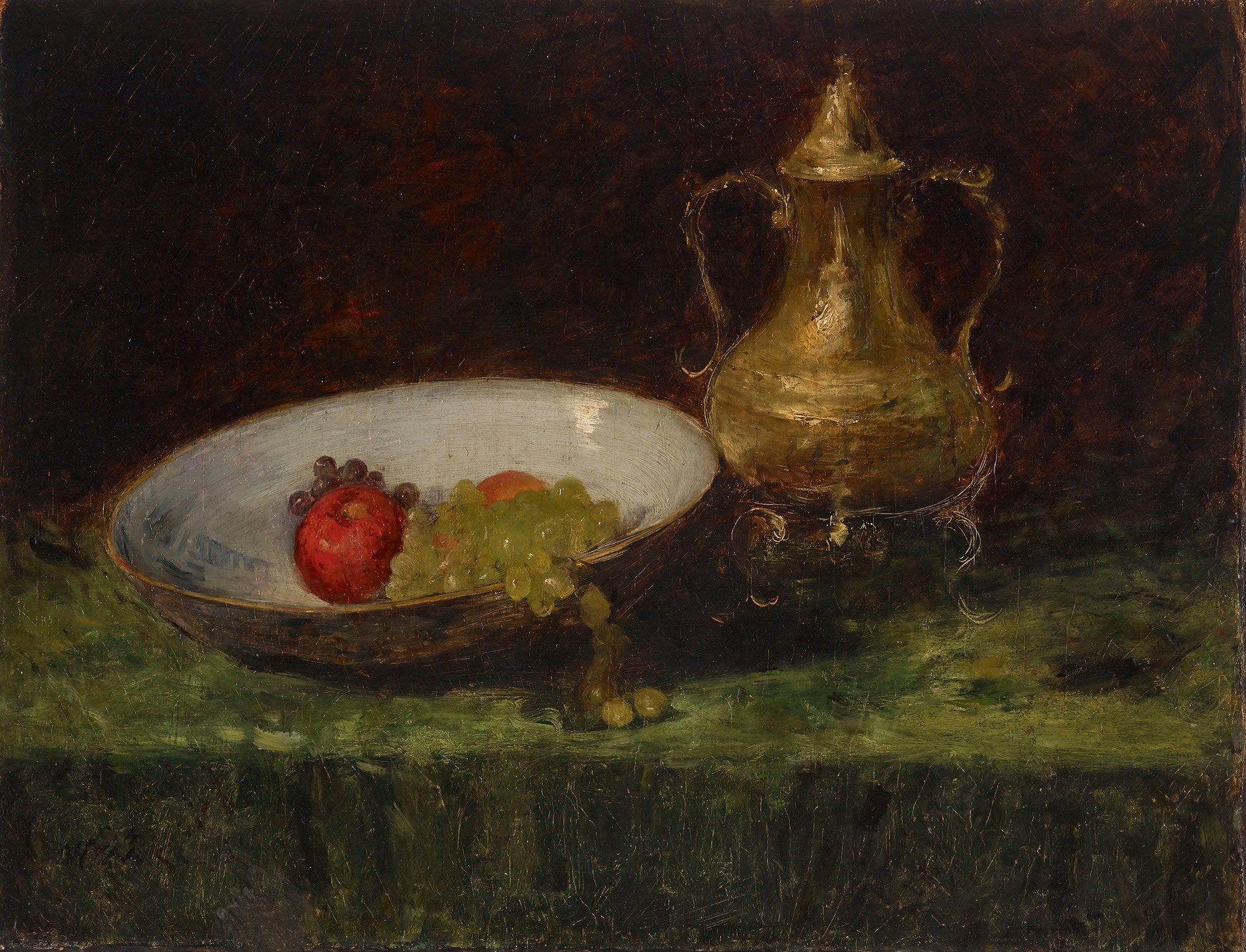 Still Life Fruit And Copper Pot by William Merritt Chase