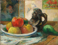 Still Life With Apples A Pear And A Ceramic Portrait Jug by Paul Gauguin