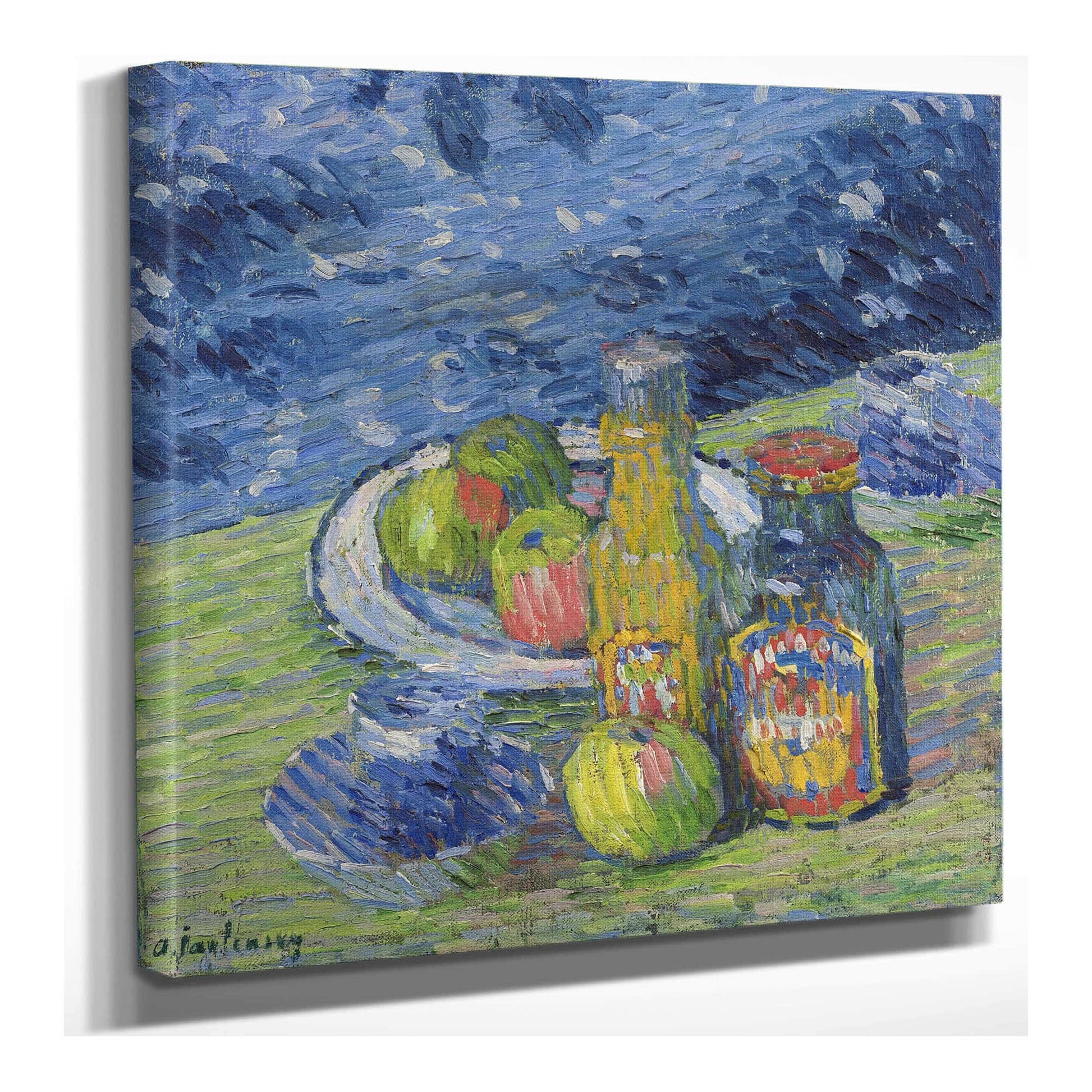 Still Life With Bottles And Fruit by Alexej Von Jawlensky