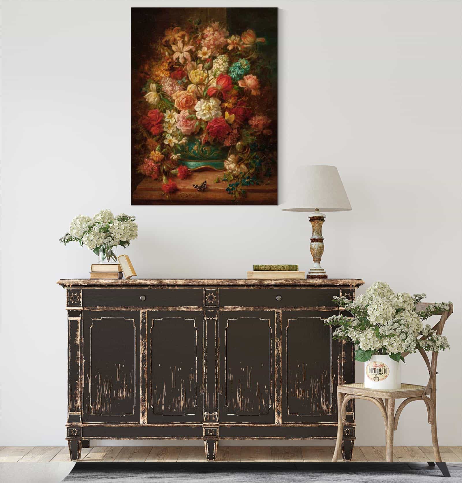 Still Life With Flowers And Butterflies by Hans Zatzka