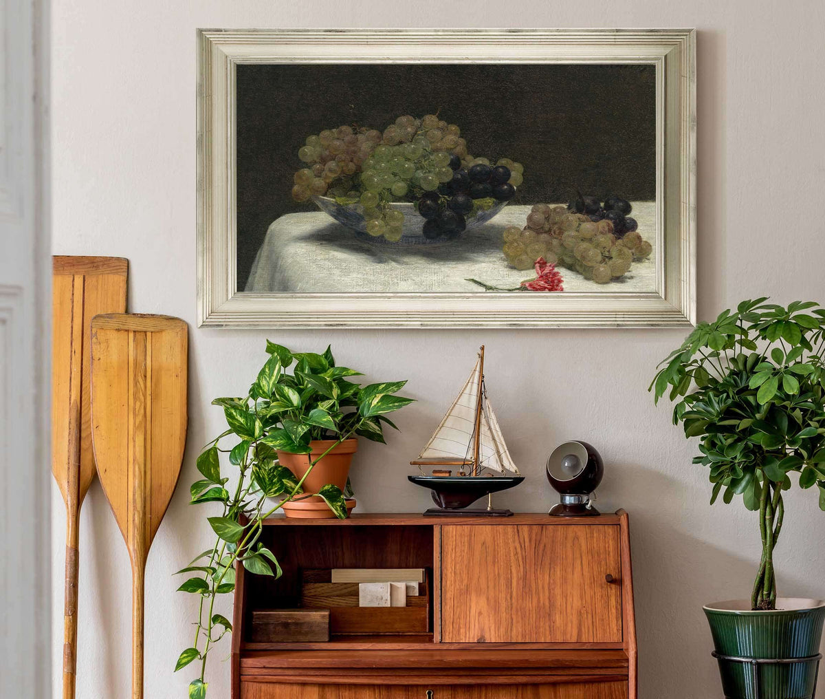 Still Life With Grapes And A Carnation by Henri Fantin Latour