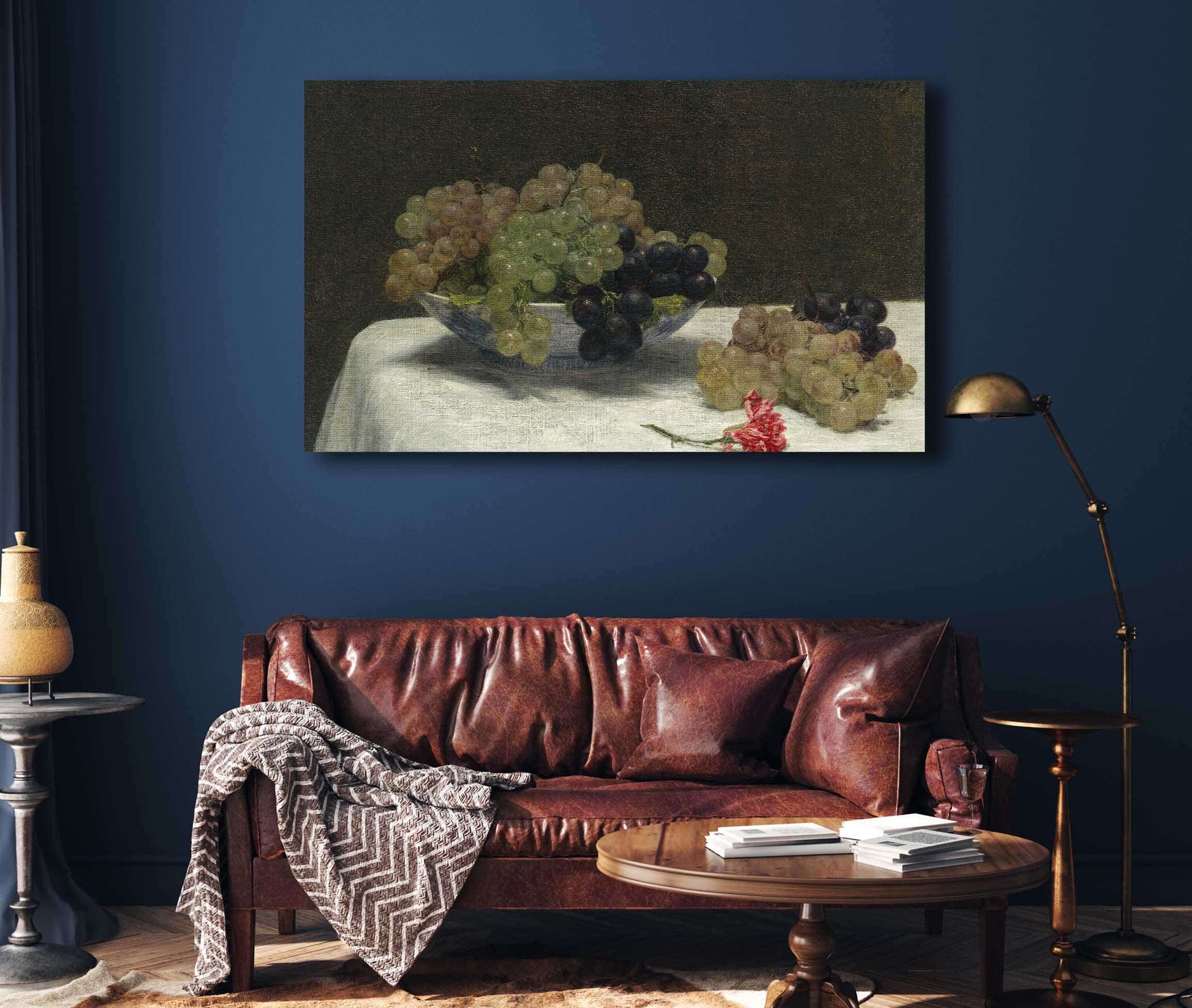 Still Life With Grapes And A Carnation by Henri Fantin Latour
