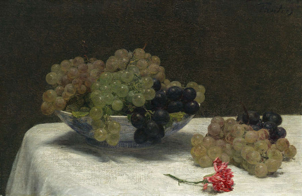 Still Life With Grapes And A Carnation by Henri Fantin Latour