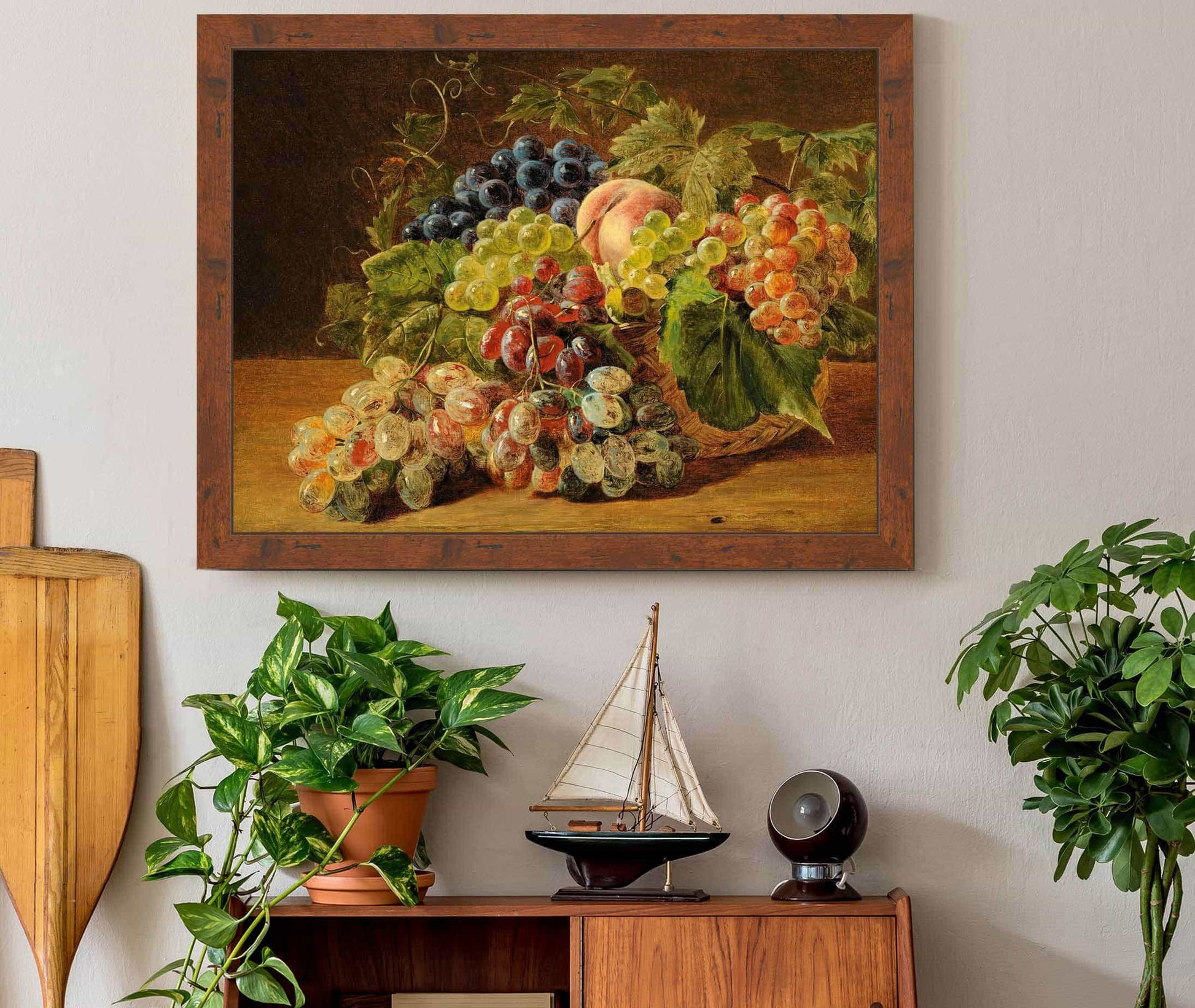 Still Life With Peaches And Grapes by Ferdinand Georg Waldmuller