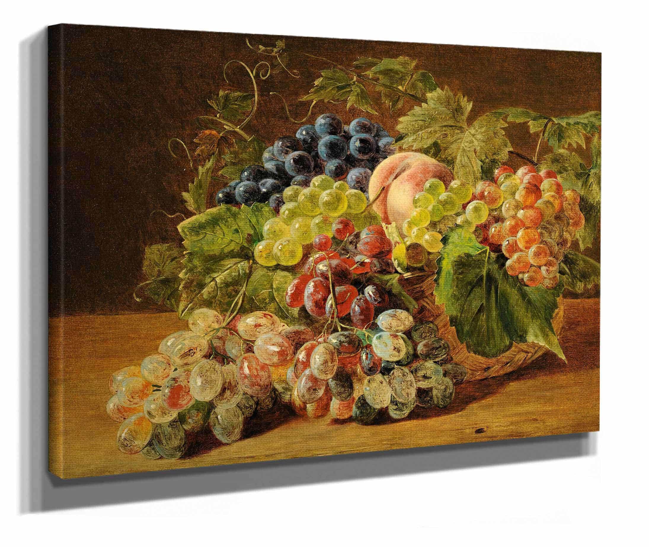 Still Life With Peaches And Grapes by Ferdinand Georg Waldmuller