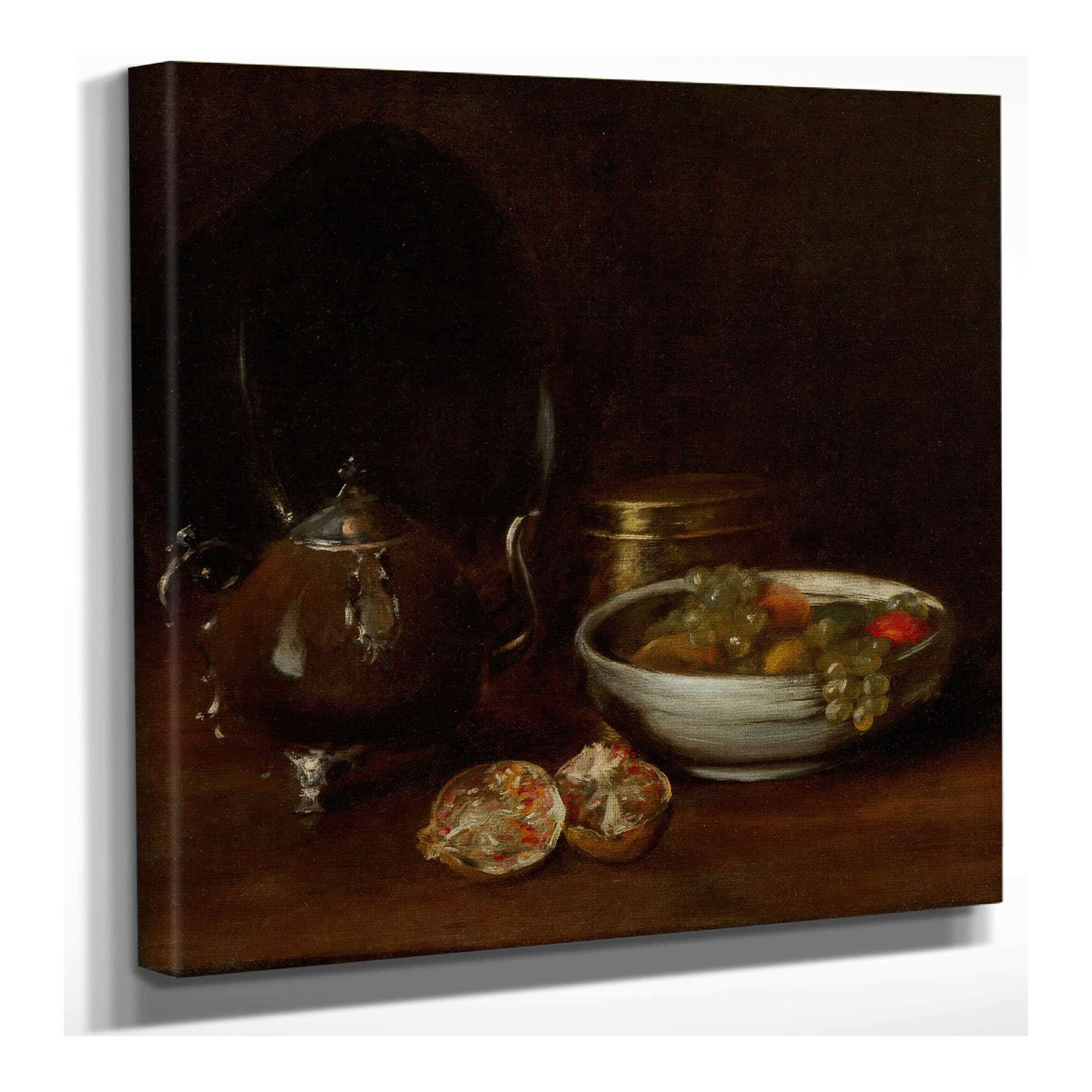 Still Life With Tea Kettle And Fruit by William Merritt Chase