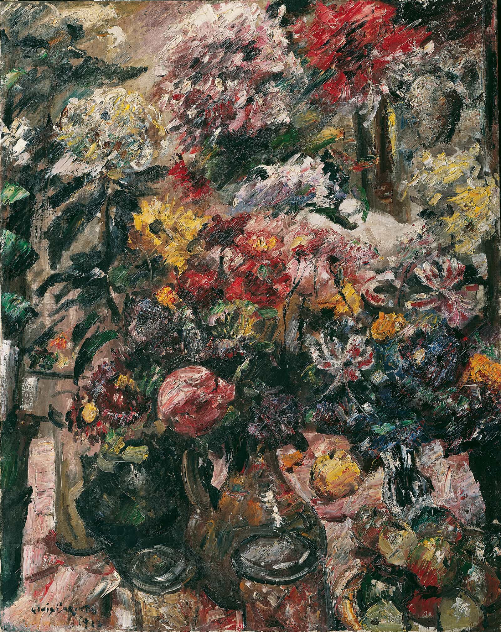 Stillleben Mit Chrysanthemen Und Amaryllis by Lovis Corinth