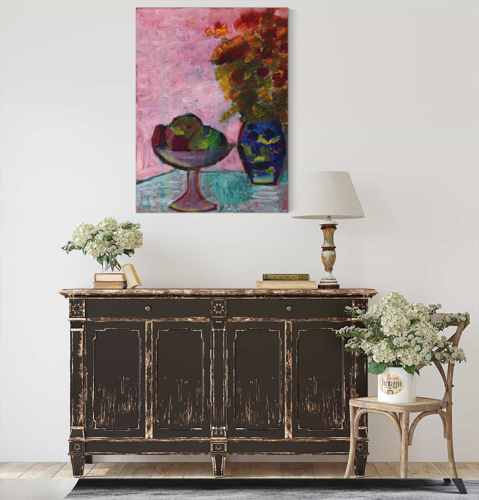 Stillleben Mit Fruchtschale Und Blumenvase by Alexej Von Jawlensky