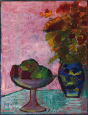 Stillleben Mit Fruchtschale Und Blumenvase by Alexej Von Jawlensky