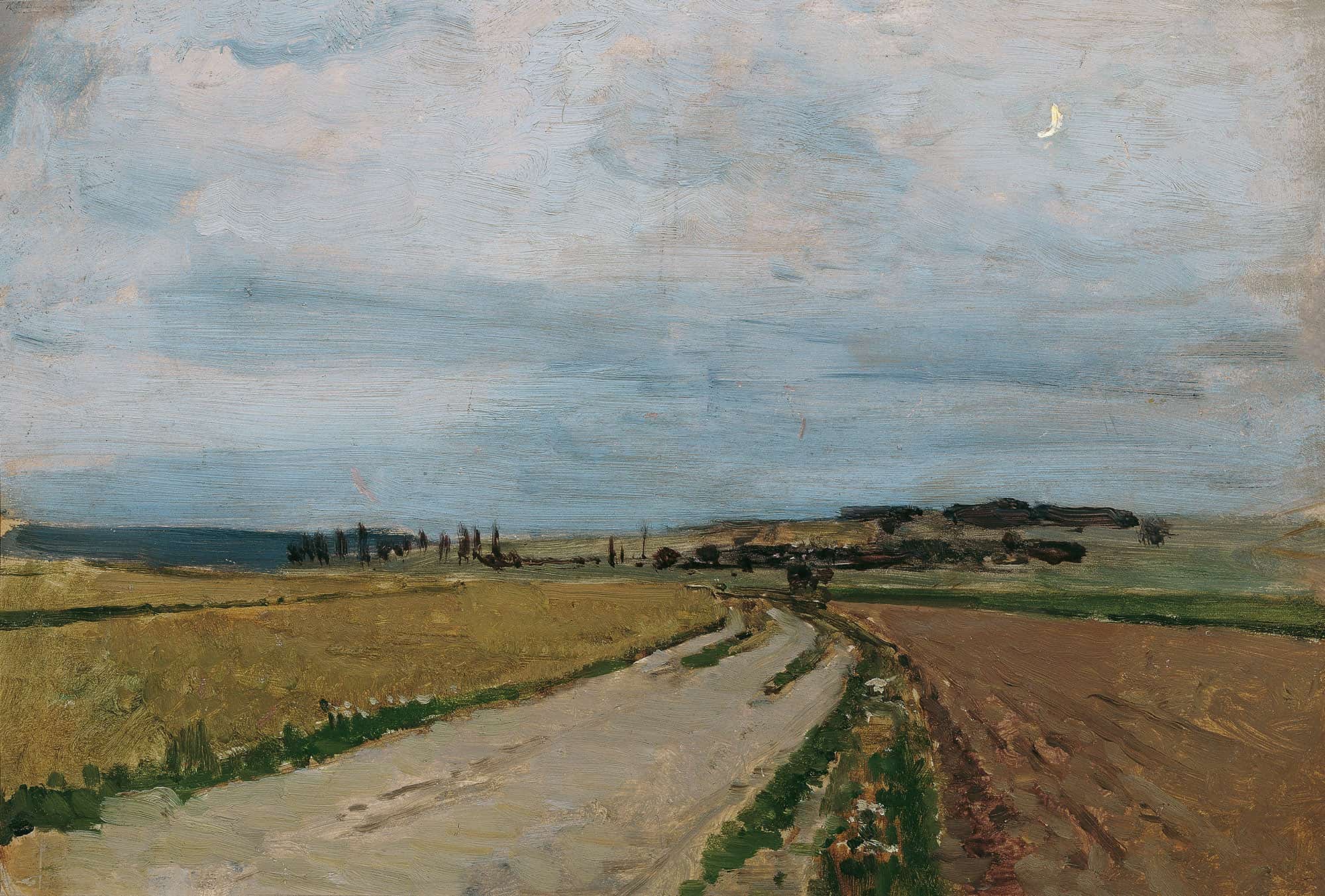 Stimmungsstudie Abend Michelhausen Plankenberg by Carl Moll
