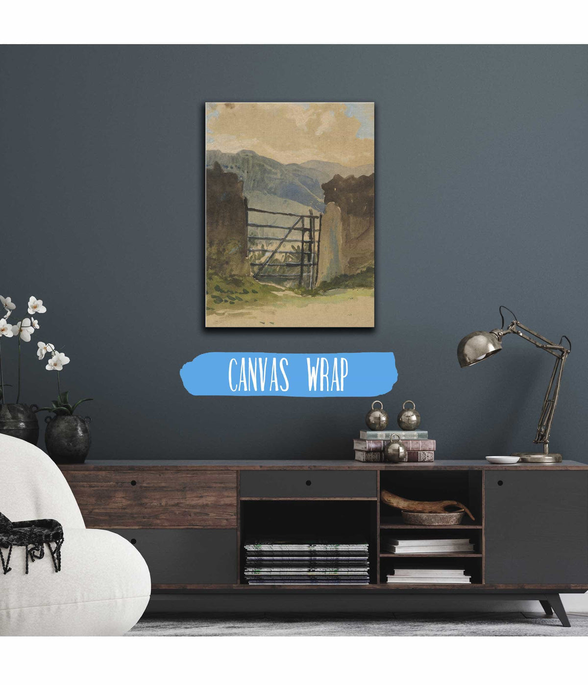 Stone Wall And Gate Sketch by Edwin Austin Abbey