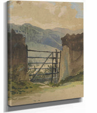 Stone Wall And Gate Sketch by Edwin Austin Abbey