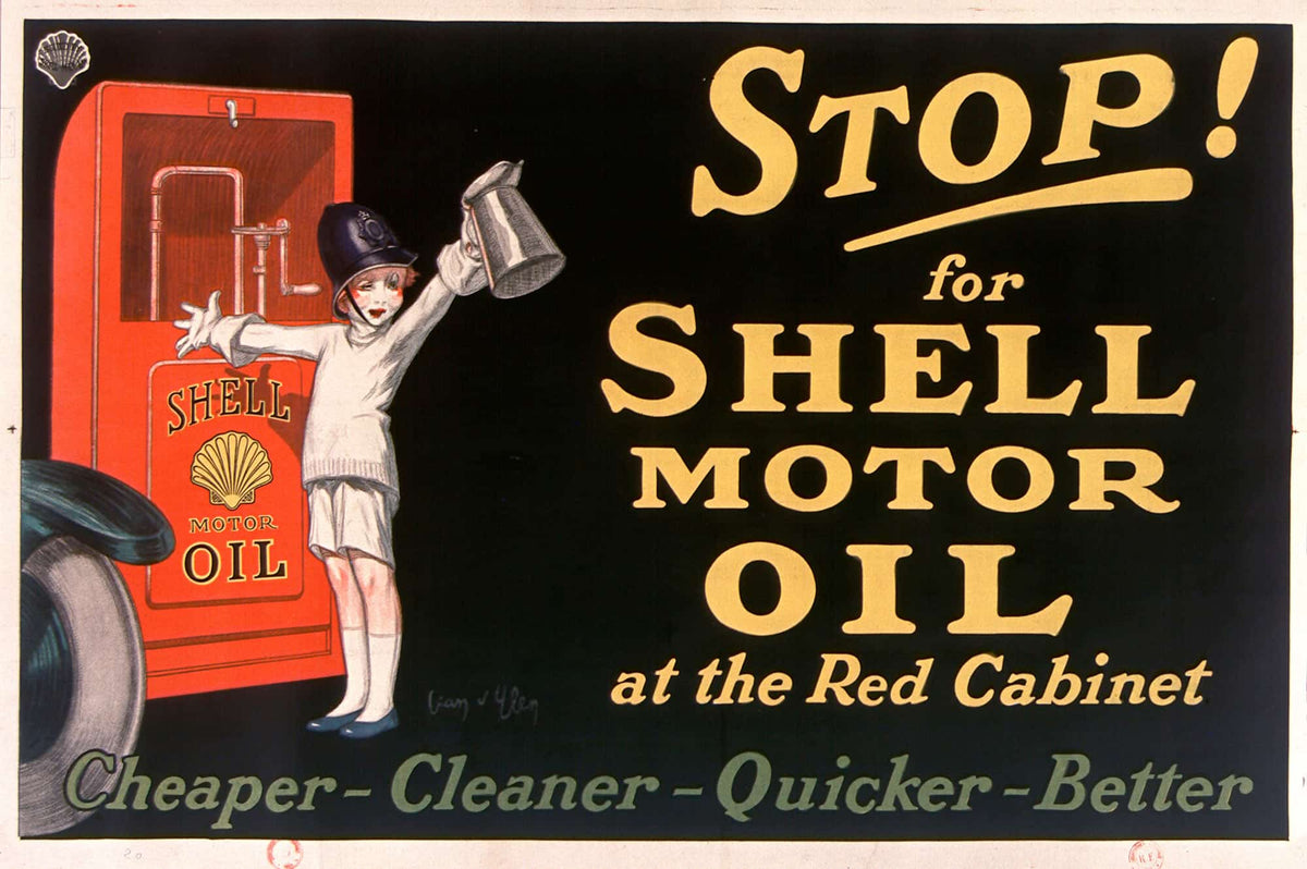 Stop For Shell Motor Oil At The Red Cabinet by Jean Dylen