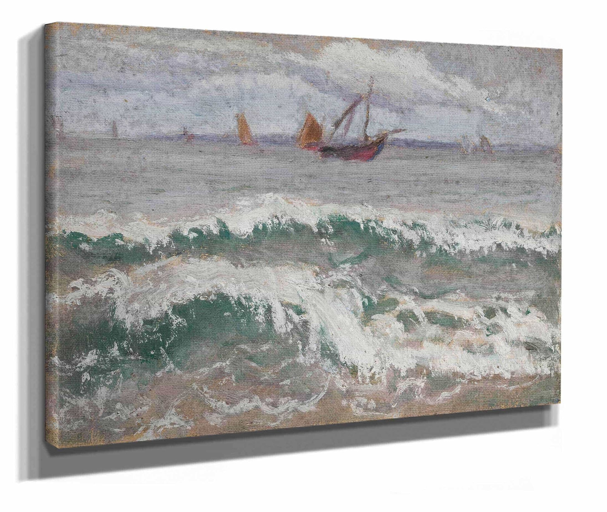 Stormy Sea With Boats by Tadeusz Makowski