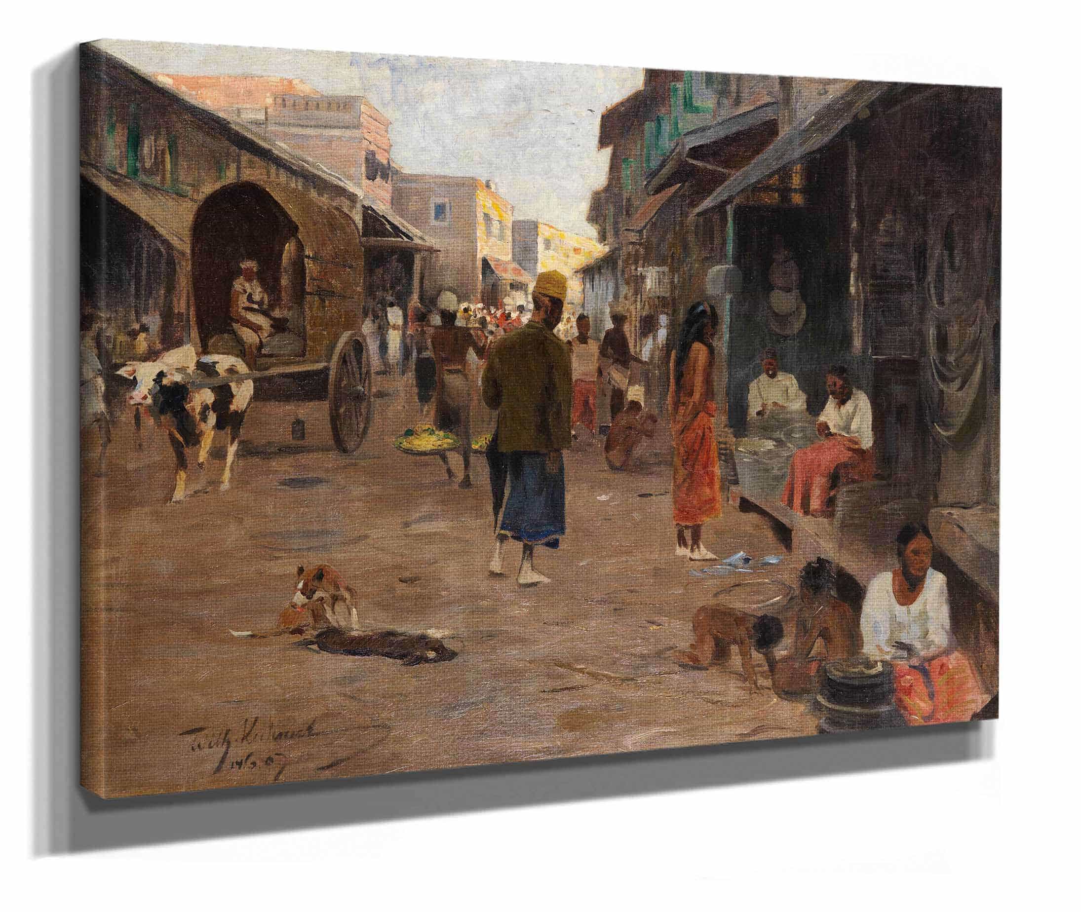 Strabenszene Auf Ceylon Sri Lanka by Wilhelm Kuhnert