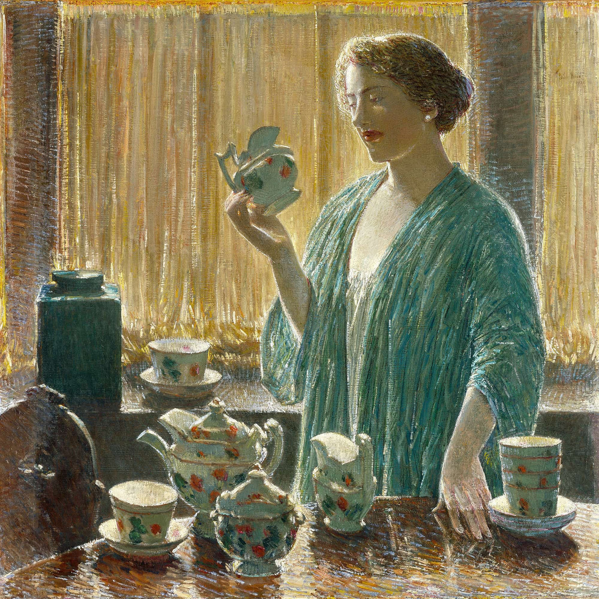 Strawberry Tea Set by Childe Hassam