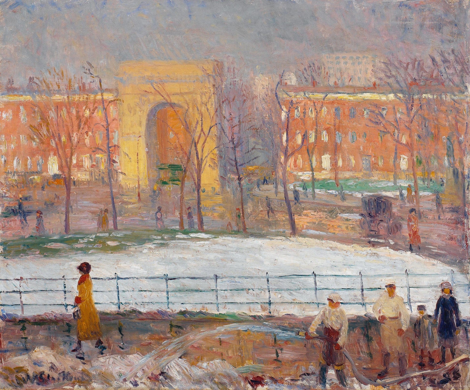 Street Cleaners Washington Square by William James Glackens