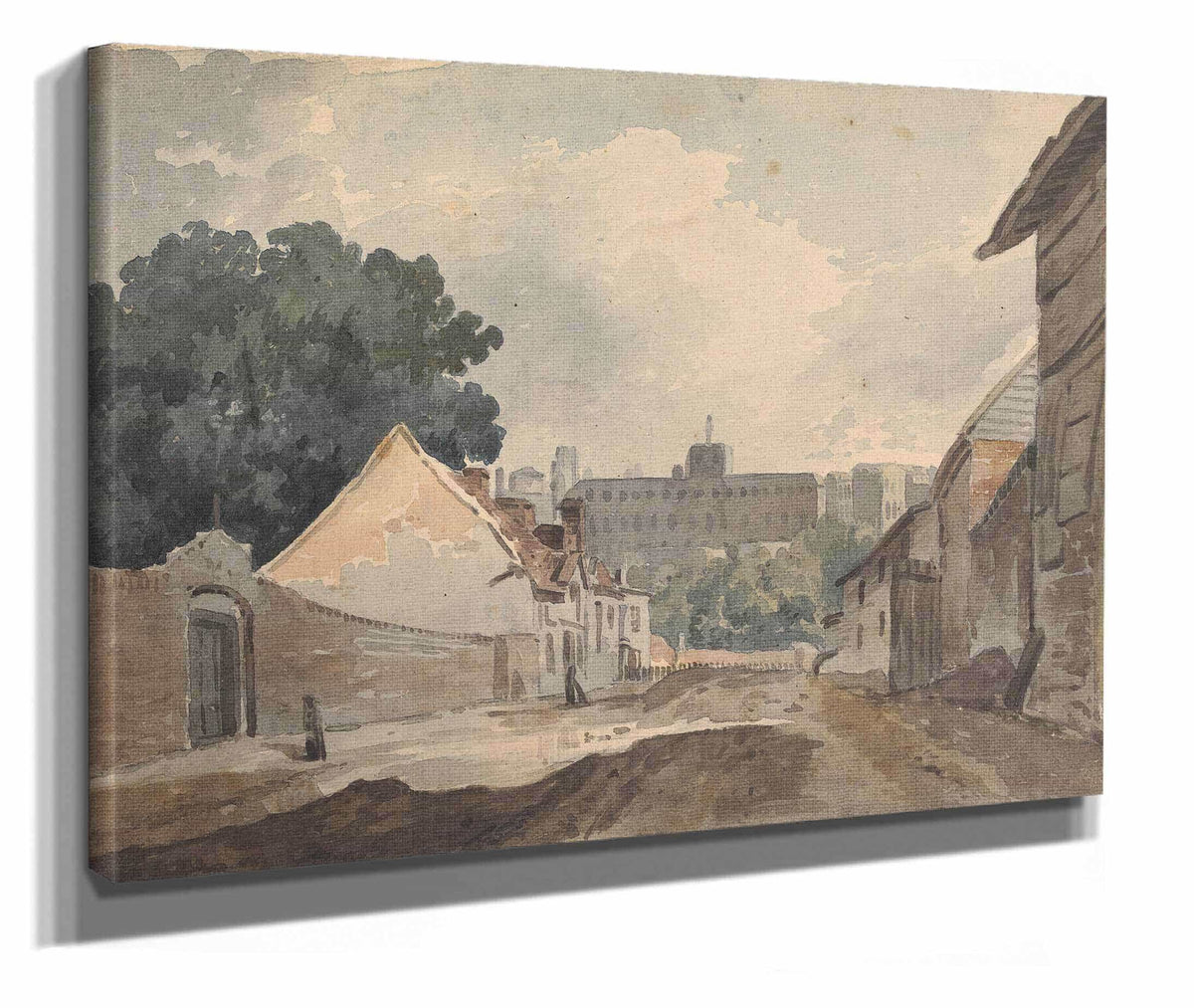 Street Scene Lined With Buildings by Thomas Sully