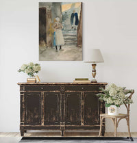 Street Scene With Two Fishwives by Edwin Austin Abbey