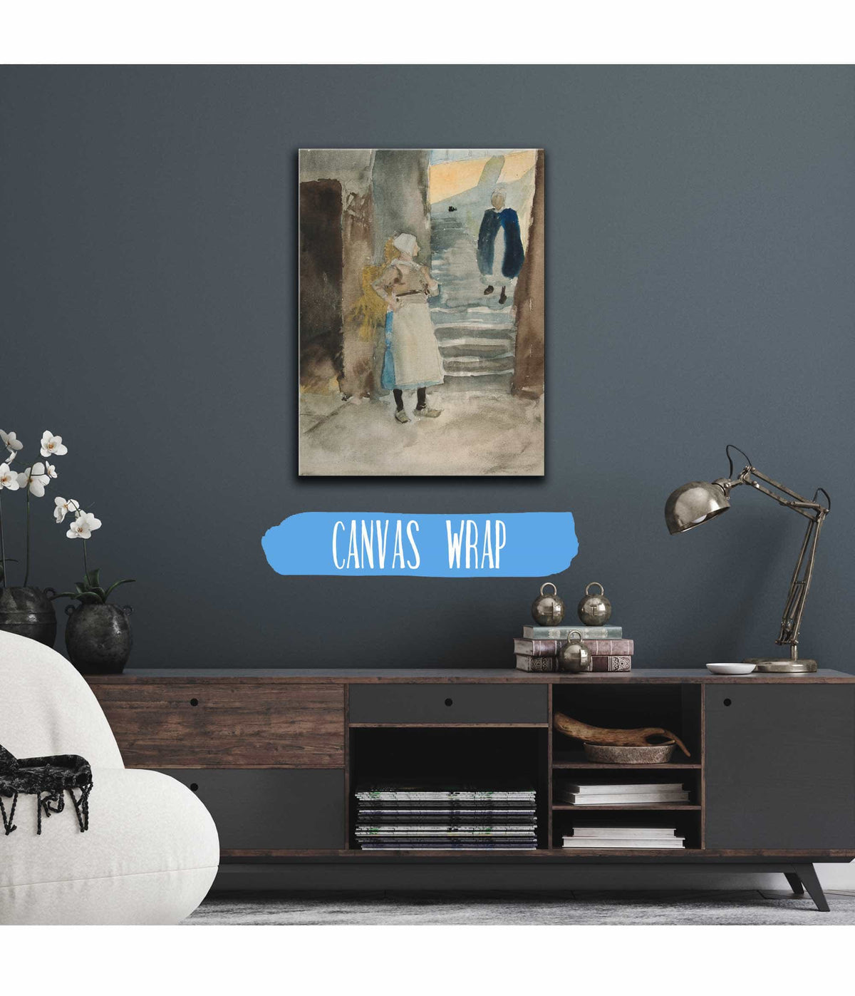 Street Scene With Two Fishwives by Edwin Austin Abbey