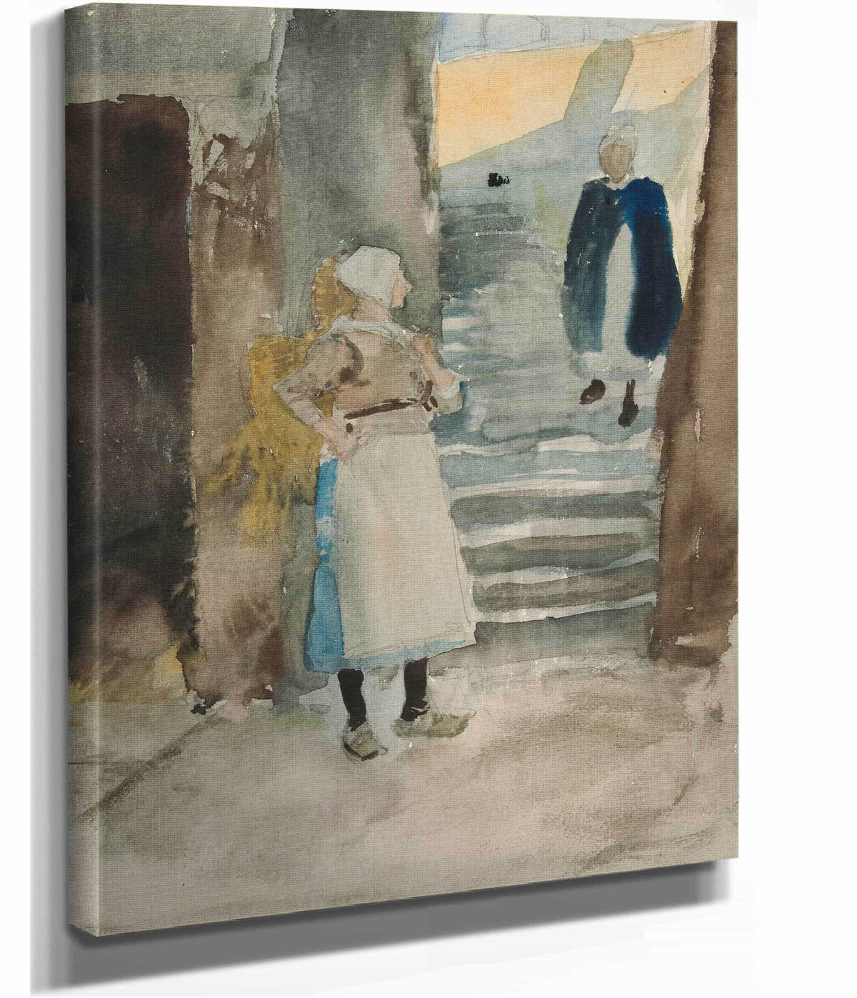 Street Scene With Two Fishwives by Edwin Austin Abbey