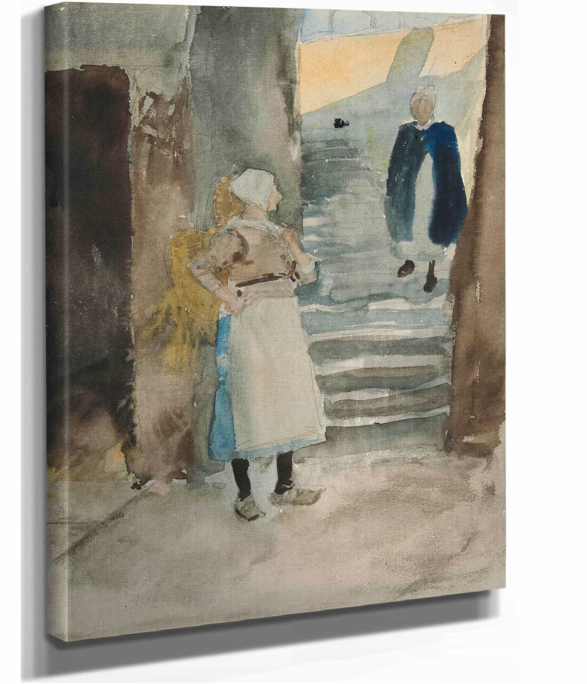 Street Scene With Two Fishwives by Edwin Austin Abbey